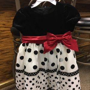Holiday dress black white and red toddler girls